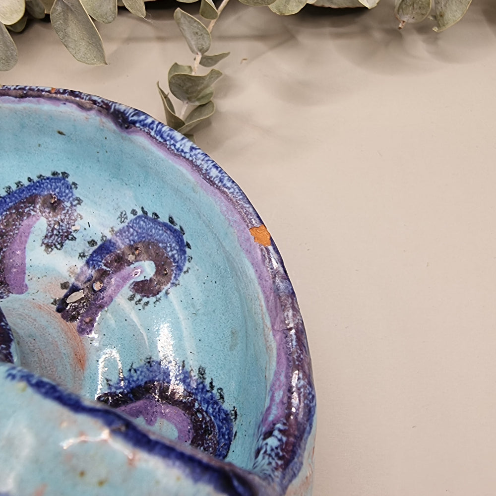 Hand painted ceramic candle holder