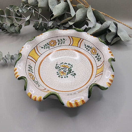 Ceramica Artistica Sorrentina hand crafted fluted edge bowl