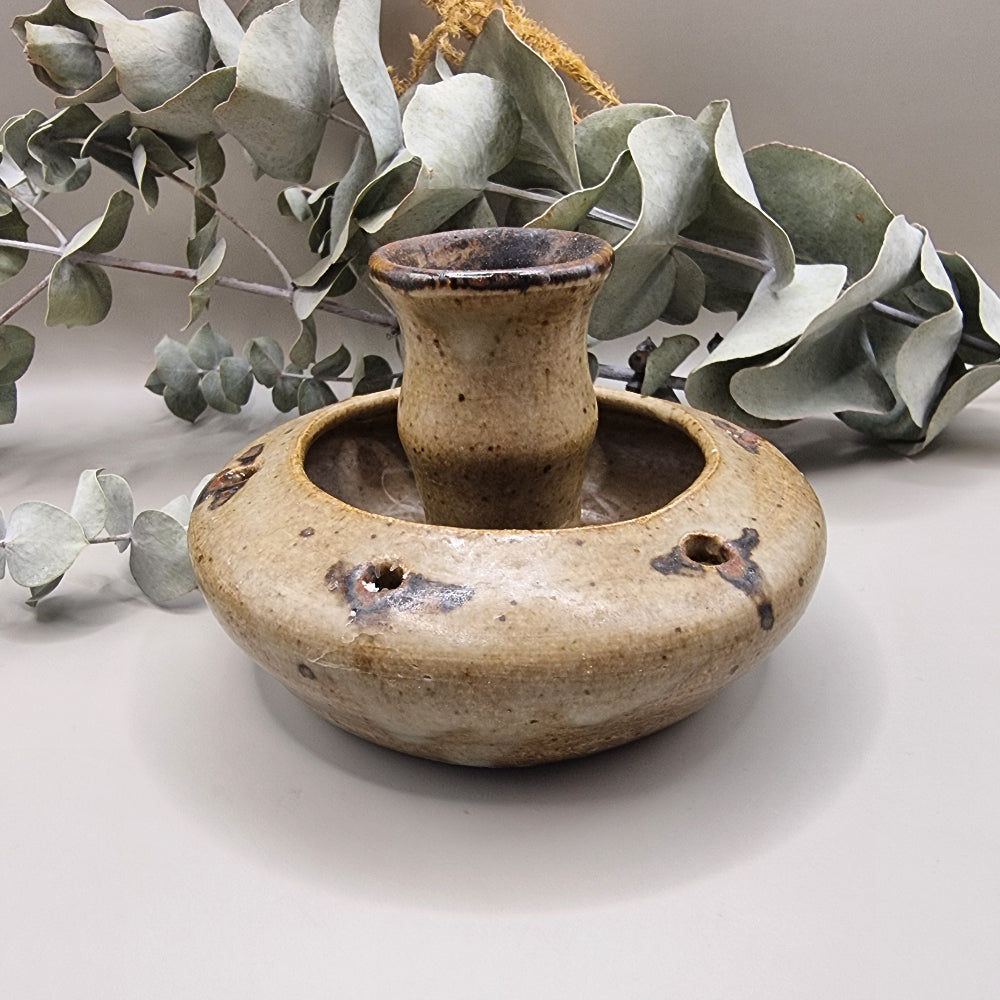 Ceramic candle holder earth tones