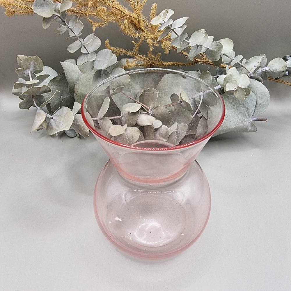 Small pink glass vase
