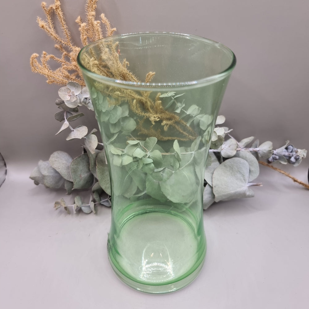 Large green glass vase
