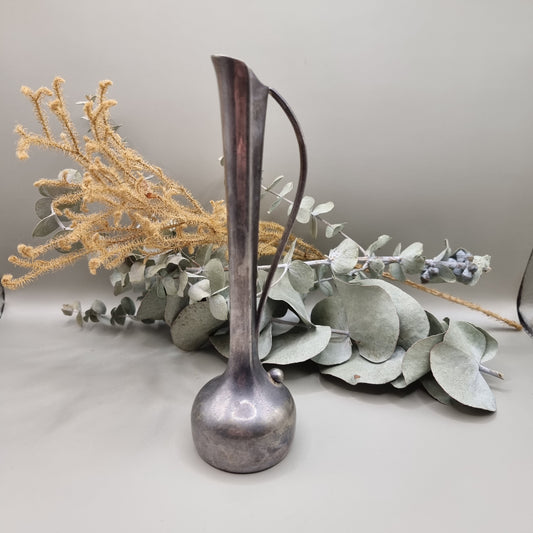 Vintage silver-plated jug with bulb base and long slender neck