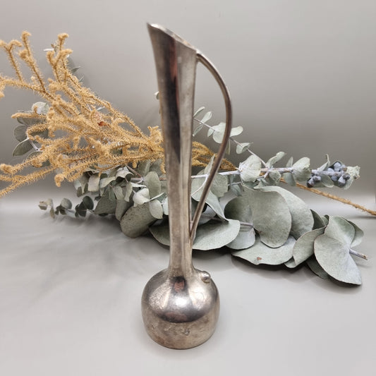 Vintage silver-plated tall jug with bulb base and slender neck