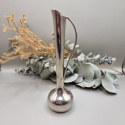 Vintage silver-plated tall jug with bulb base and slender neck