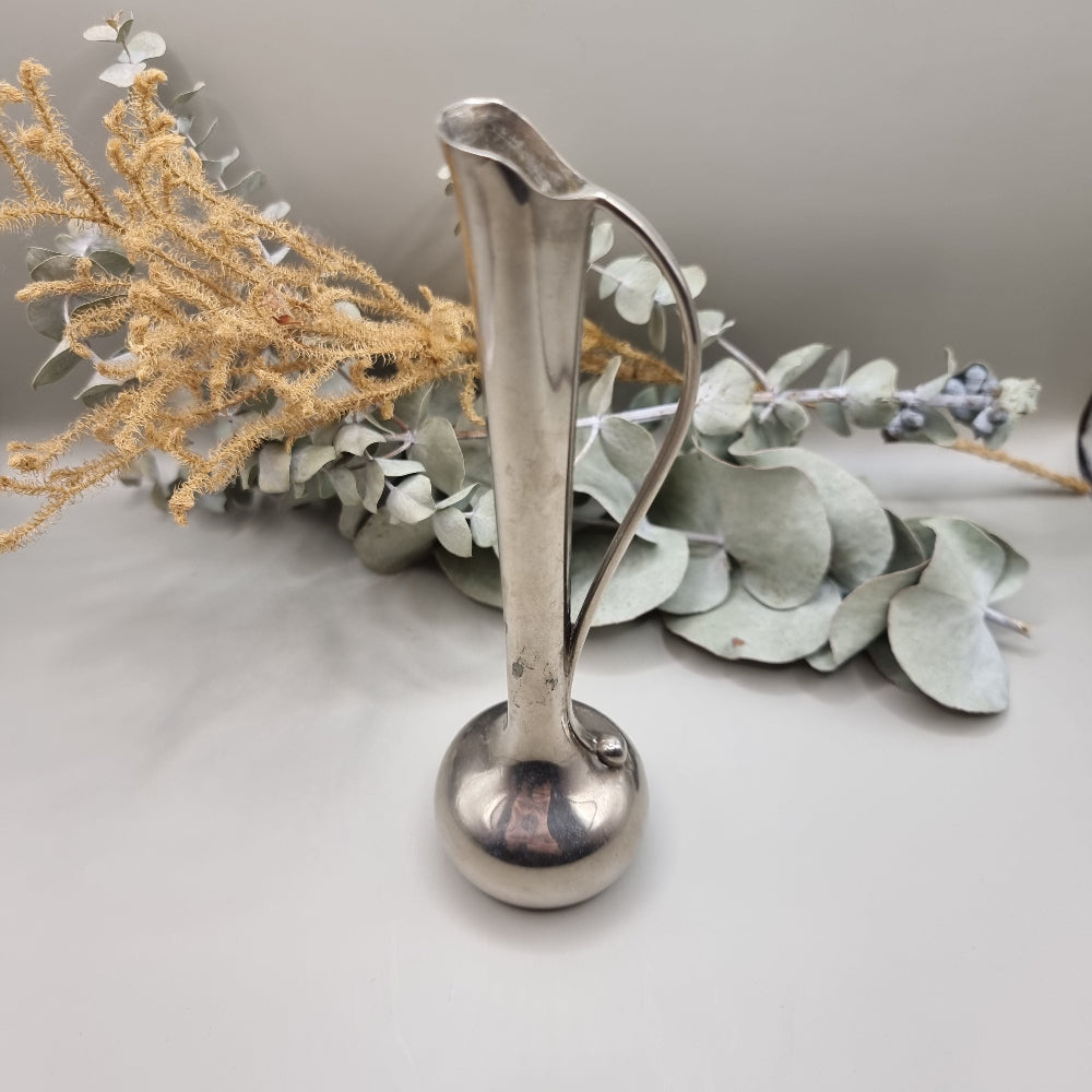 Vintage silver-plated tall jug with bulb base and slender neck