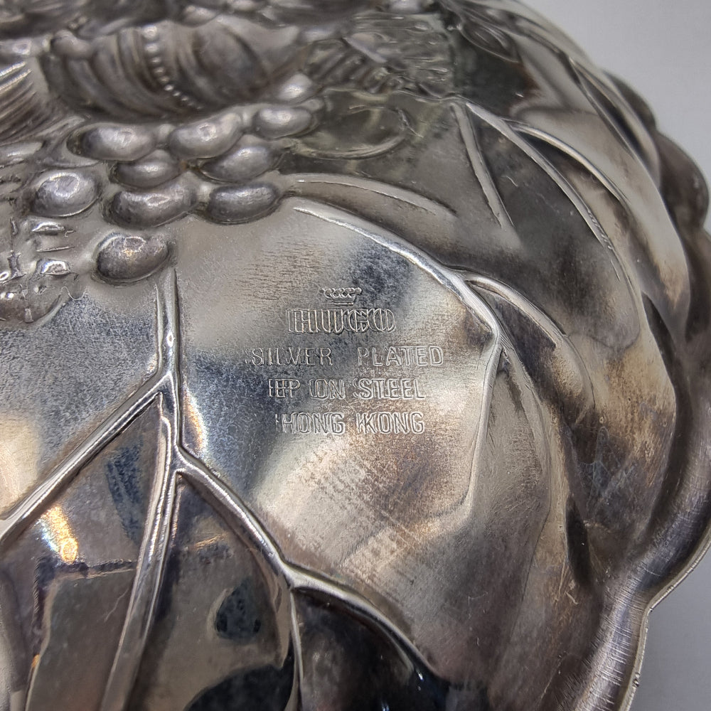 Hugo silver plated leaf/heart dish