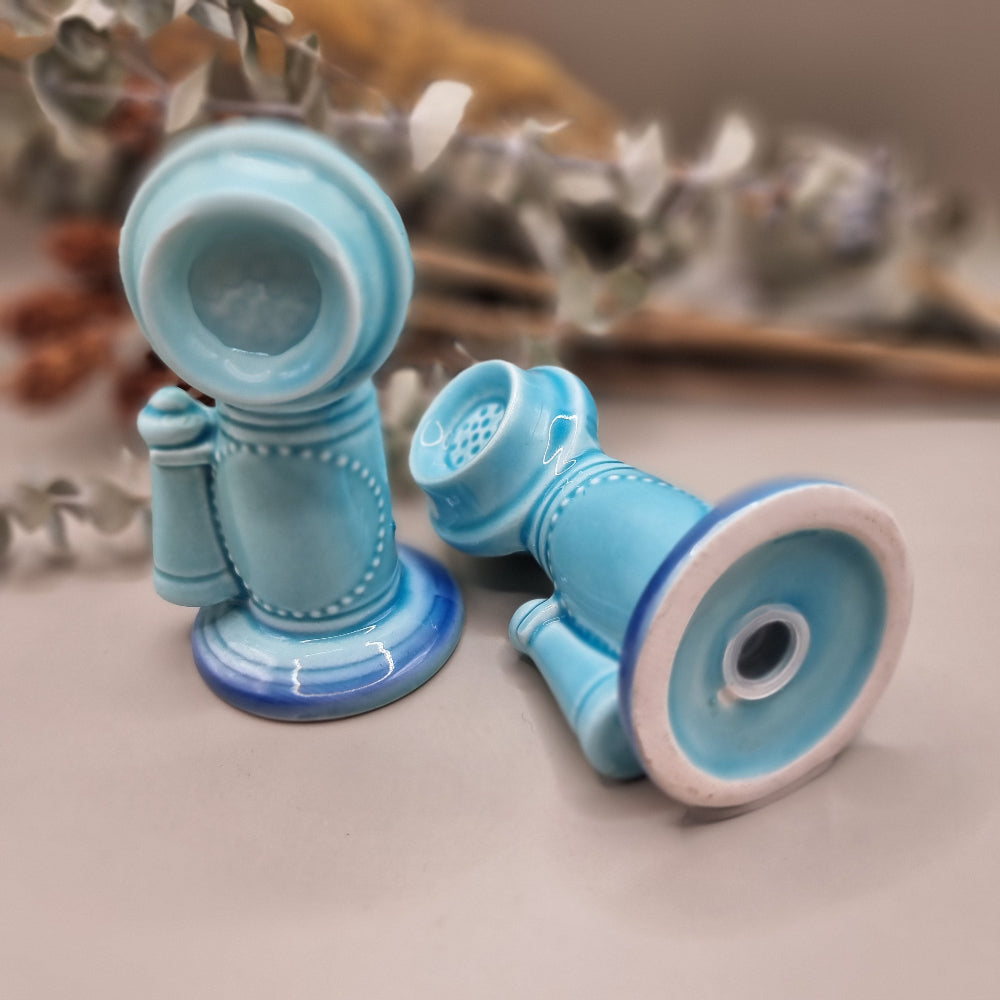 Vintage Japanese ceramic phone salt and pepper shakers