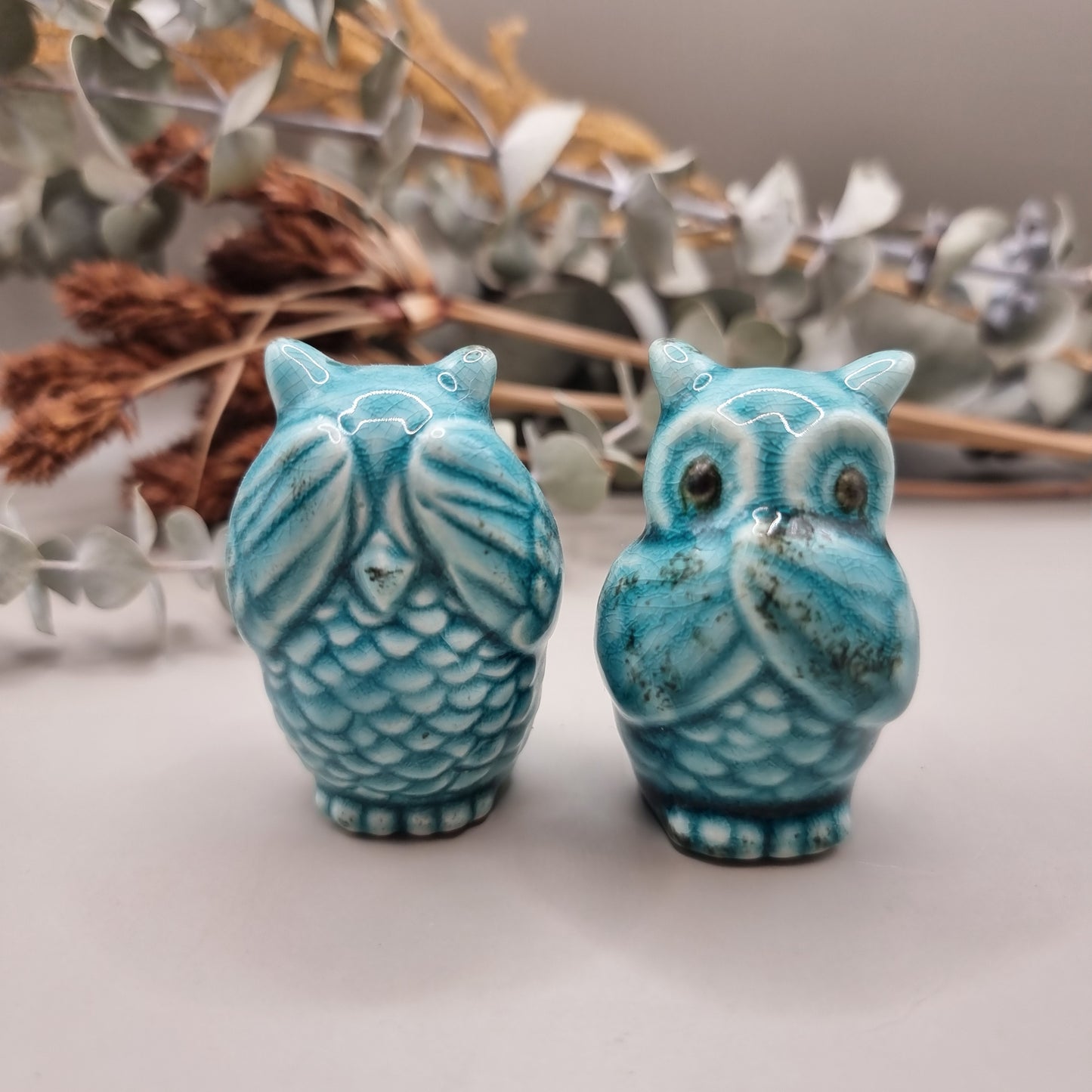 Ceramic owl duo
