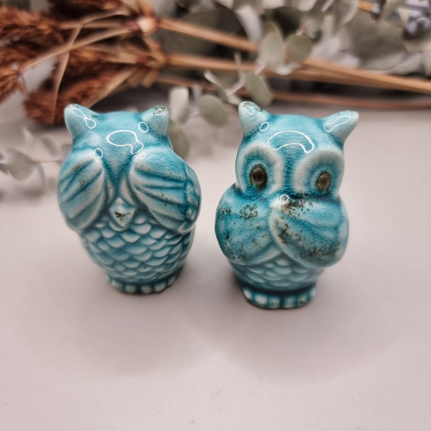 Ceramic owl duo