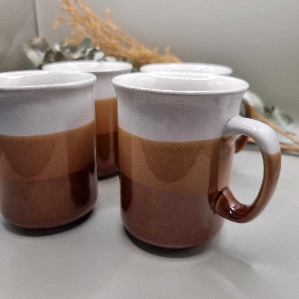 Set of 4 striped mugs
