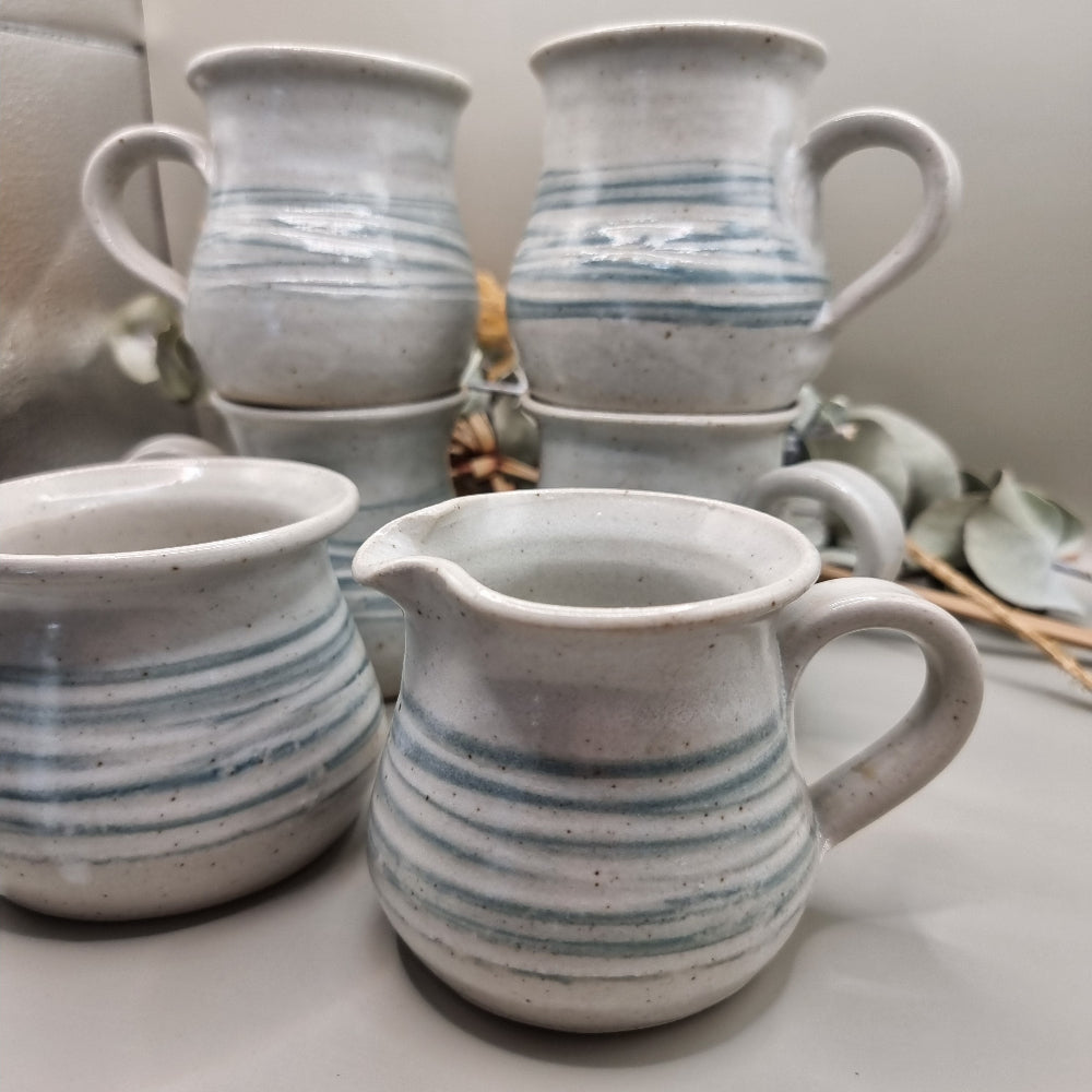6 piece hand made pottery coffee/tea set