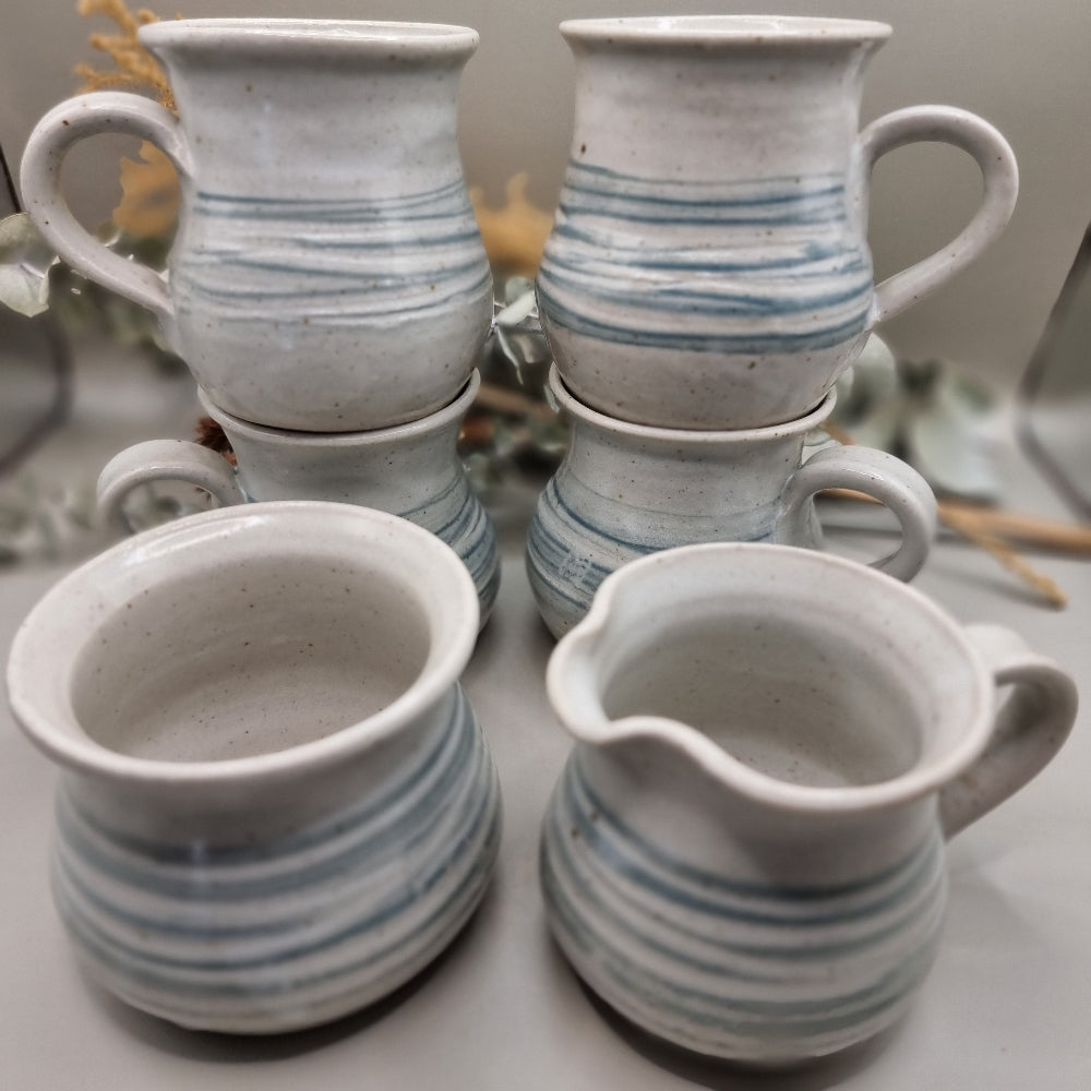 6 piece hand made pottery coffee/tea set