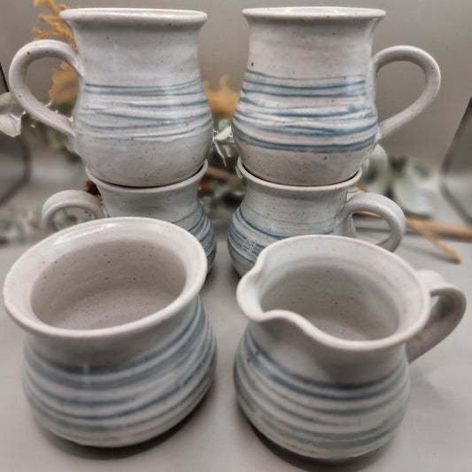 6 piece hand made pottery coffee/tea set