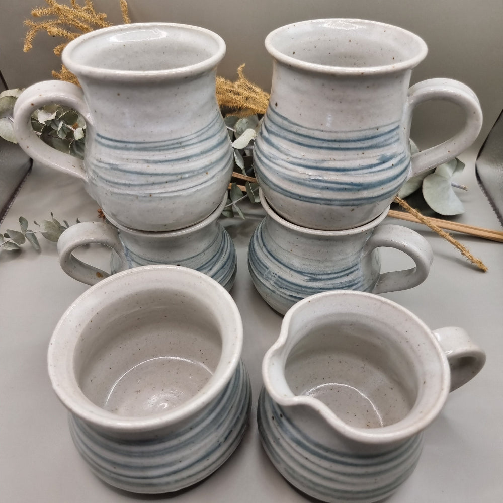 6 piece hand made pottery coffee/tea set