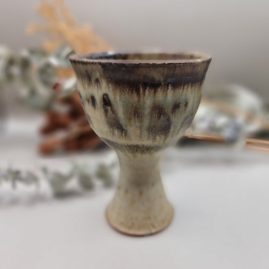 Handcrafted pottery goblet