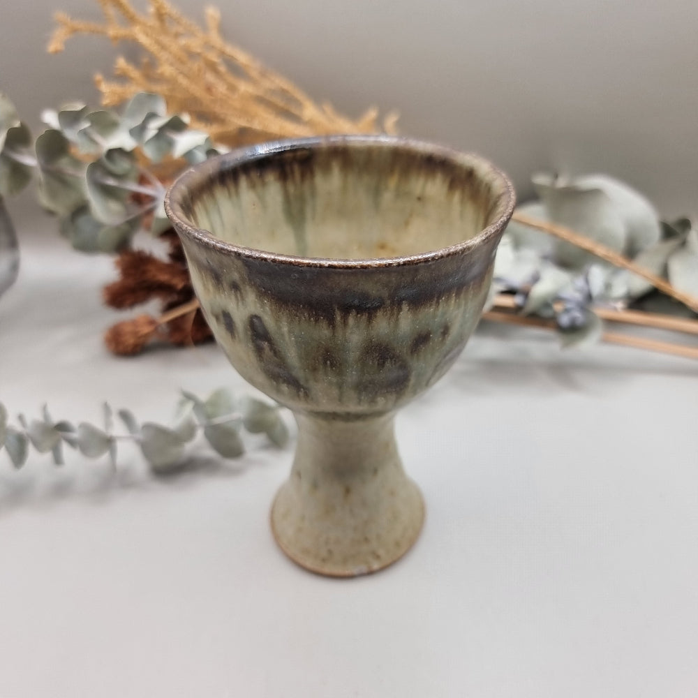 Handcrafted pottery goblet
