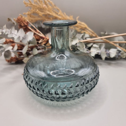 Textured Blue Glass Bud Vase