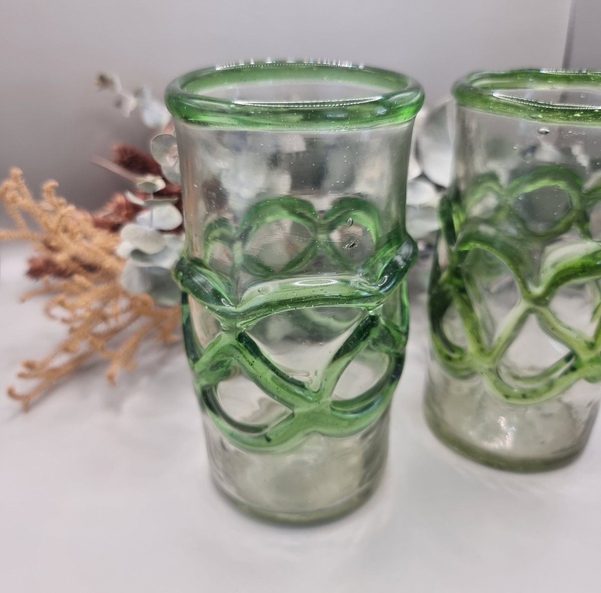 Art glass vine tumblers or vases