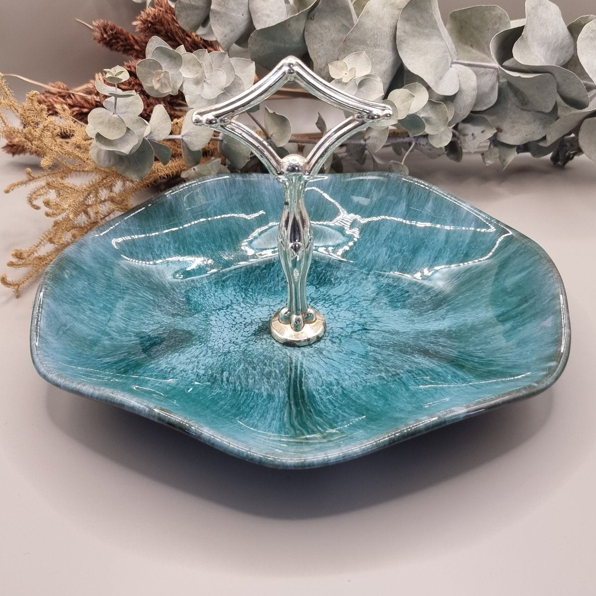 Blue Mountain Pottery serving tray dish with handle