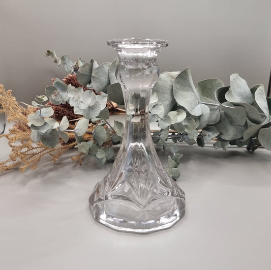 Crystal reversible candlestick and vase