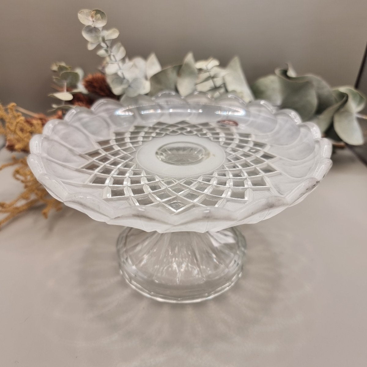 Stolzle Oberglass Styria Collection Austrian cut glass cake stand
