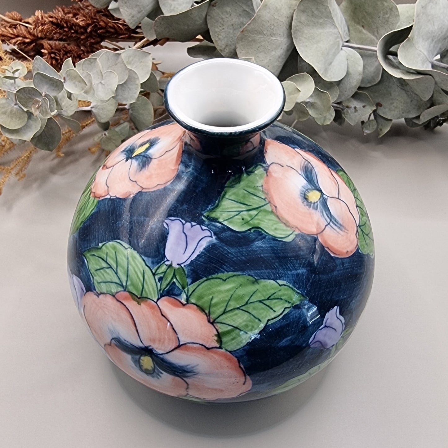 Vintage Andrea by Sadek floral design hand painted vase