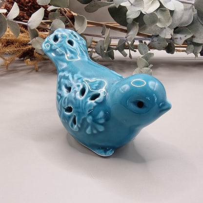Blue ceramic bird