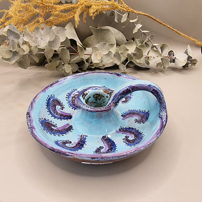 Hand painted ceramic candle holder