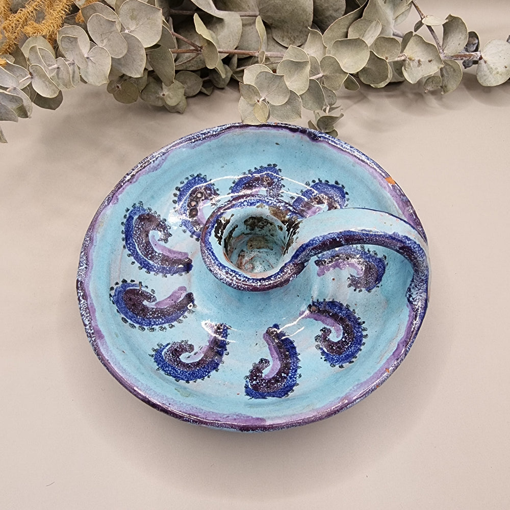Hand painted ceramic candle holder