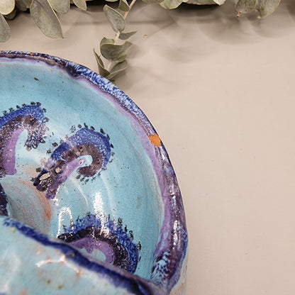 Hand painted ceramic candle holder