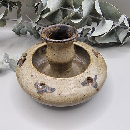 Ceramic candle holder earth tones