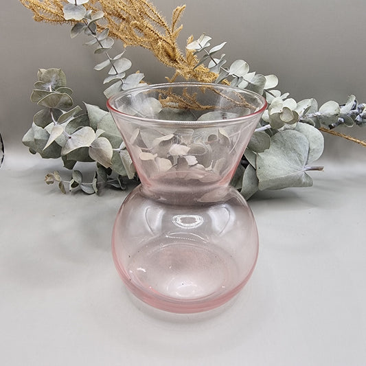 Small pink glass vase