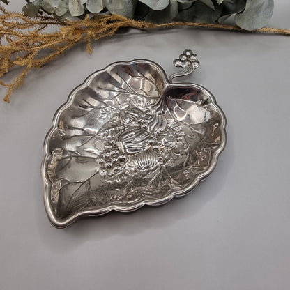 Hugo silver plated leaf/heart dish