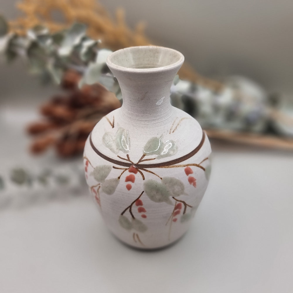 Sweet floral pottery bud vase