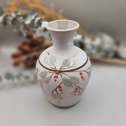 Sweet floral pottery bud vase