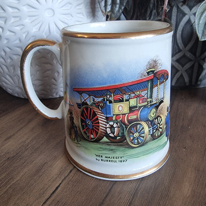 Old Foley James Kent mug with steam omnibus and Nestlé’s ad design