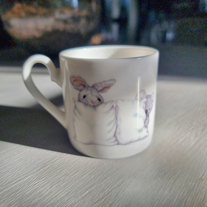 Roy Kirkham Teddy Time fine bone china mug with teddy bears, bunny and soft toy illustrations.