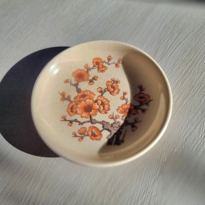 Palissy Springtime ceramic dish with orange blossom design made in England by Royal Worcester Company.