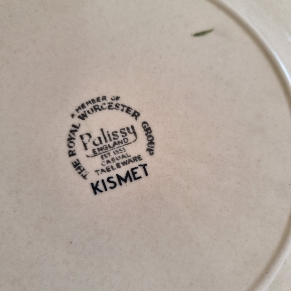 Royal Worcester Palissy Kismet plate with orange floral motif and brown rim detail