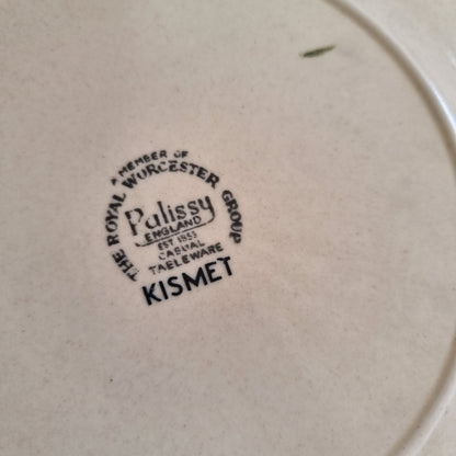 Royal Worcester Palissy Kismet plate with orange floral motif and brown rim detail
