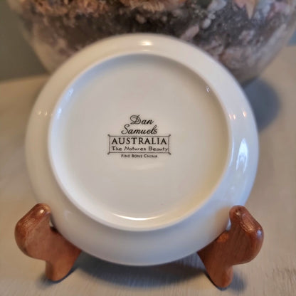Dan Samuels Australia fine bone china dish with Blue-winged Kookaburra illustration, The Natures Beauty collection, in original box