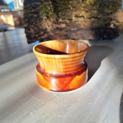 Crown Lynn 1257 honey glaze bowl with flared rim and banded base