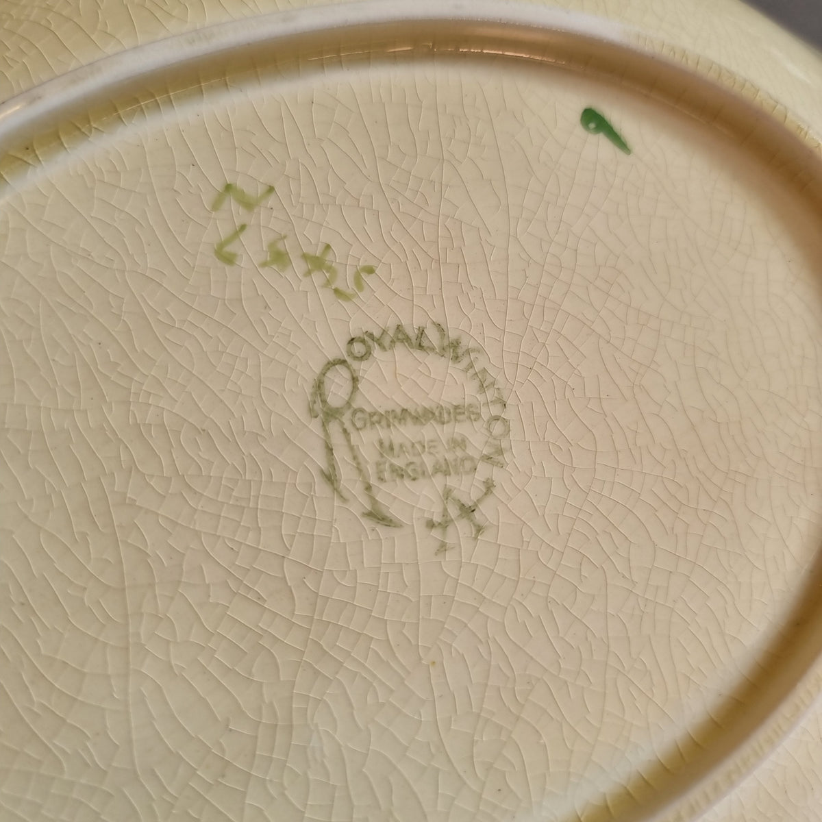 Royal Winton leaf shaped dish with hand painted pink roses
