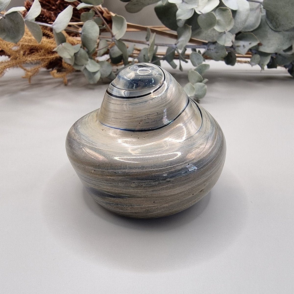 Hand-blown art glass paperweight