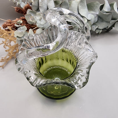 Lovely art glass basket vase