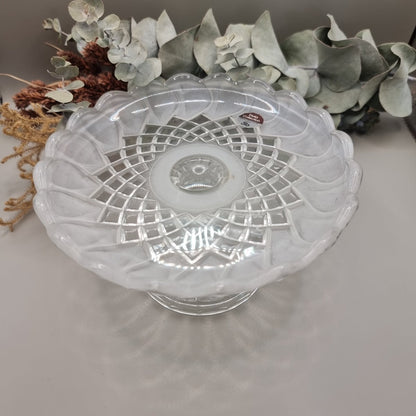 Stolzle Oberglass Styria Austrian cut glass cake stand