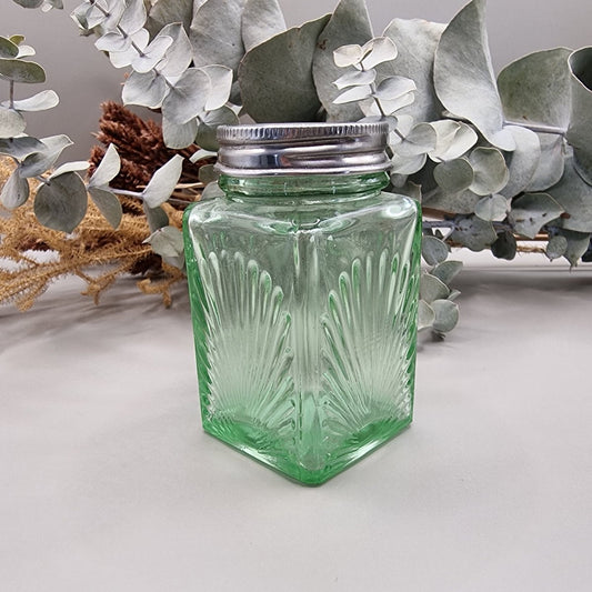 Vintage green spice jar